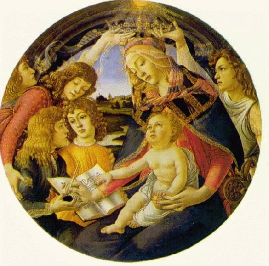 BOTTICELLI, Sandro Madonna of the Magnificat  fg oil painting image